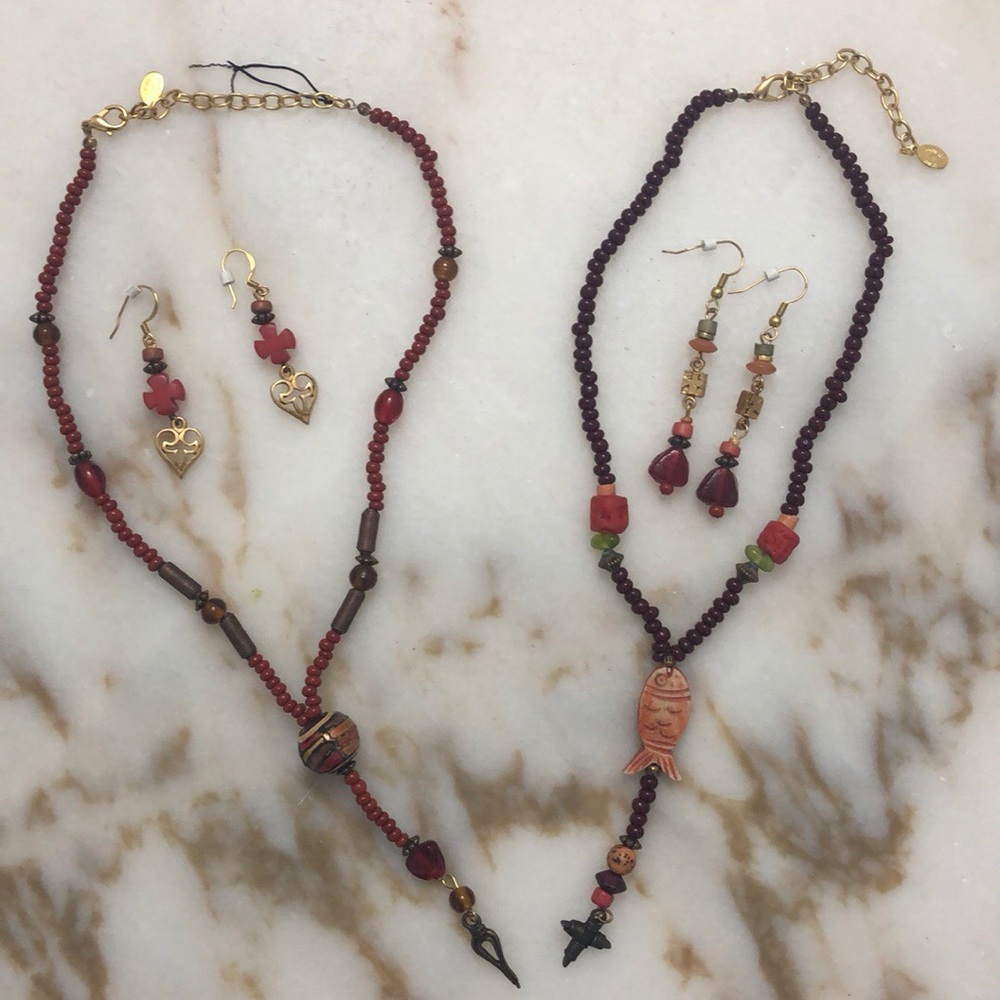 Vintage Robert Rose Lot Necklace & Earrings